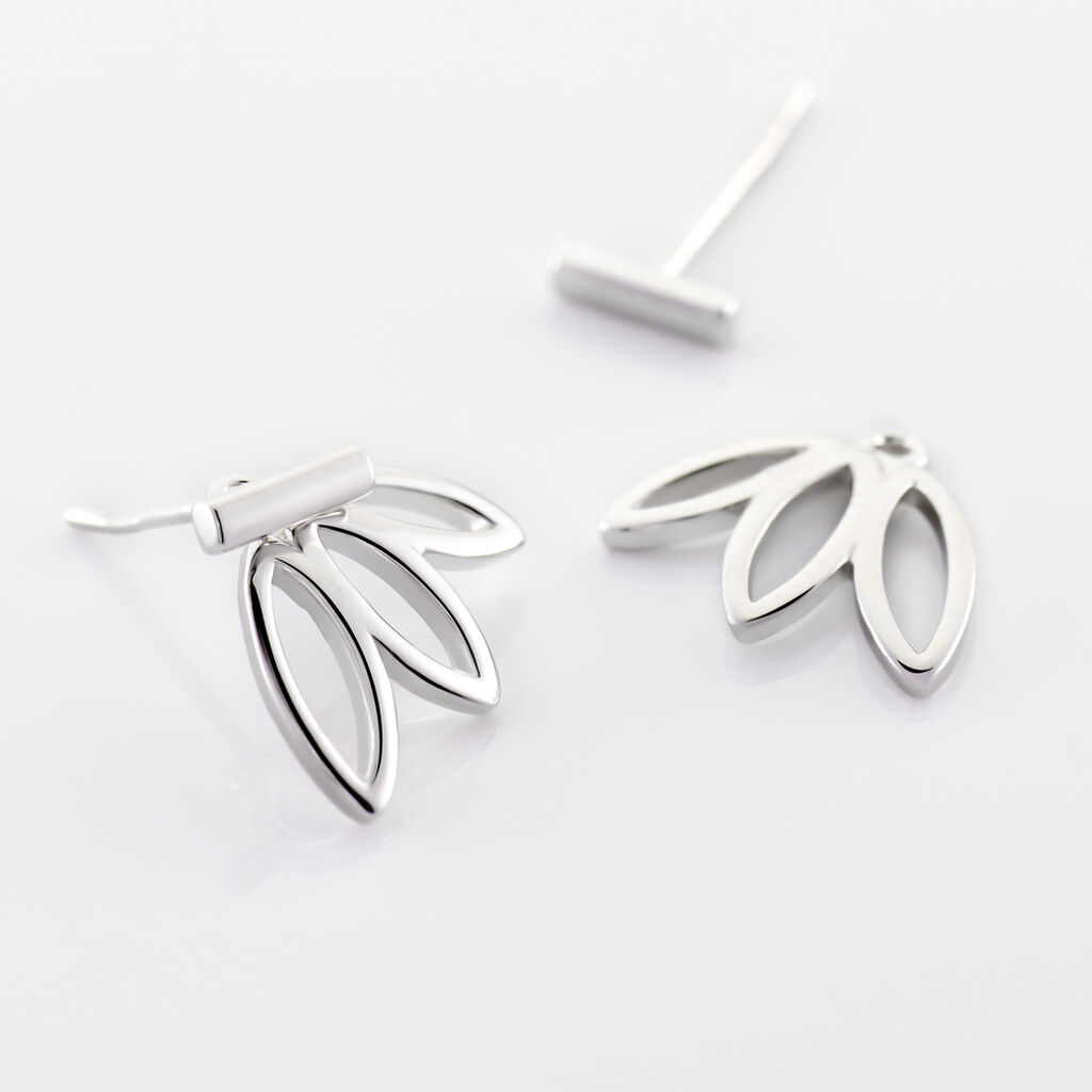 Bijoux D'oreilles Anjali Argent Blanc
