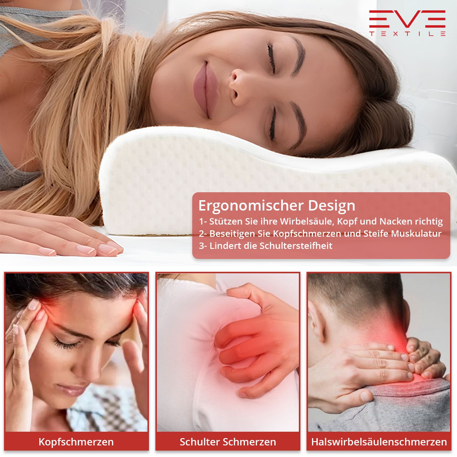 EVE Textile Orthopädisches Kissen mit Erhöhung