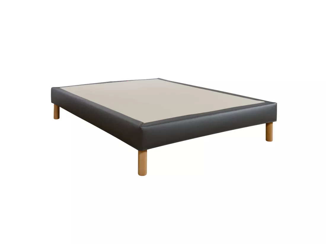 Cache-sommier intégral simili cuir orage 90x190