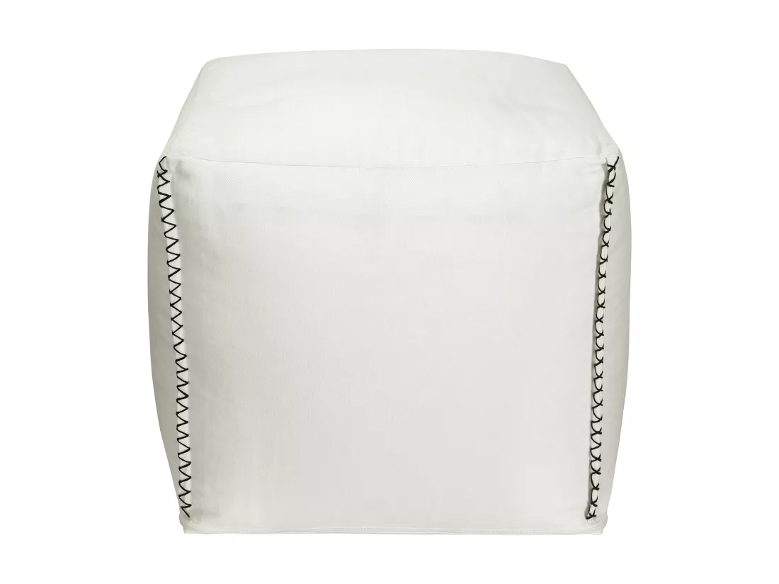 Pouf en coton blanc OURIKA
