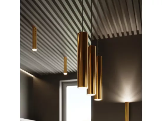 Appliques Lagos moderne en acier - 2 sources lumineuses - L.6 x H.30 cm - éclat doré