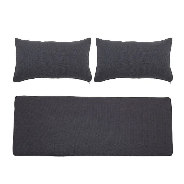 Bloomingville - Pavone & Mundo Kissen, 154 x 57 cm, schwarz (3er Set)