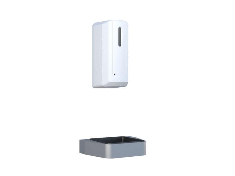 Multibrackets Desinfektionsmittelspender Hygienebox Wand we MB Hygienebox Wandmontage, weiss / 9622 Infrarot Auto-Sensor 0-12 cm, 1 Liter Tank, ABS