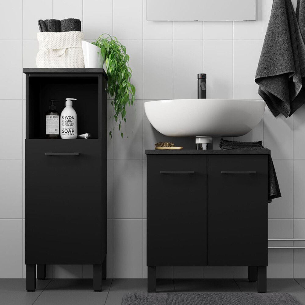 HØYSKAP BATH DELUXE CAMDEN BASE SVART 102CM