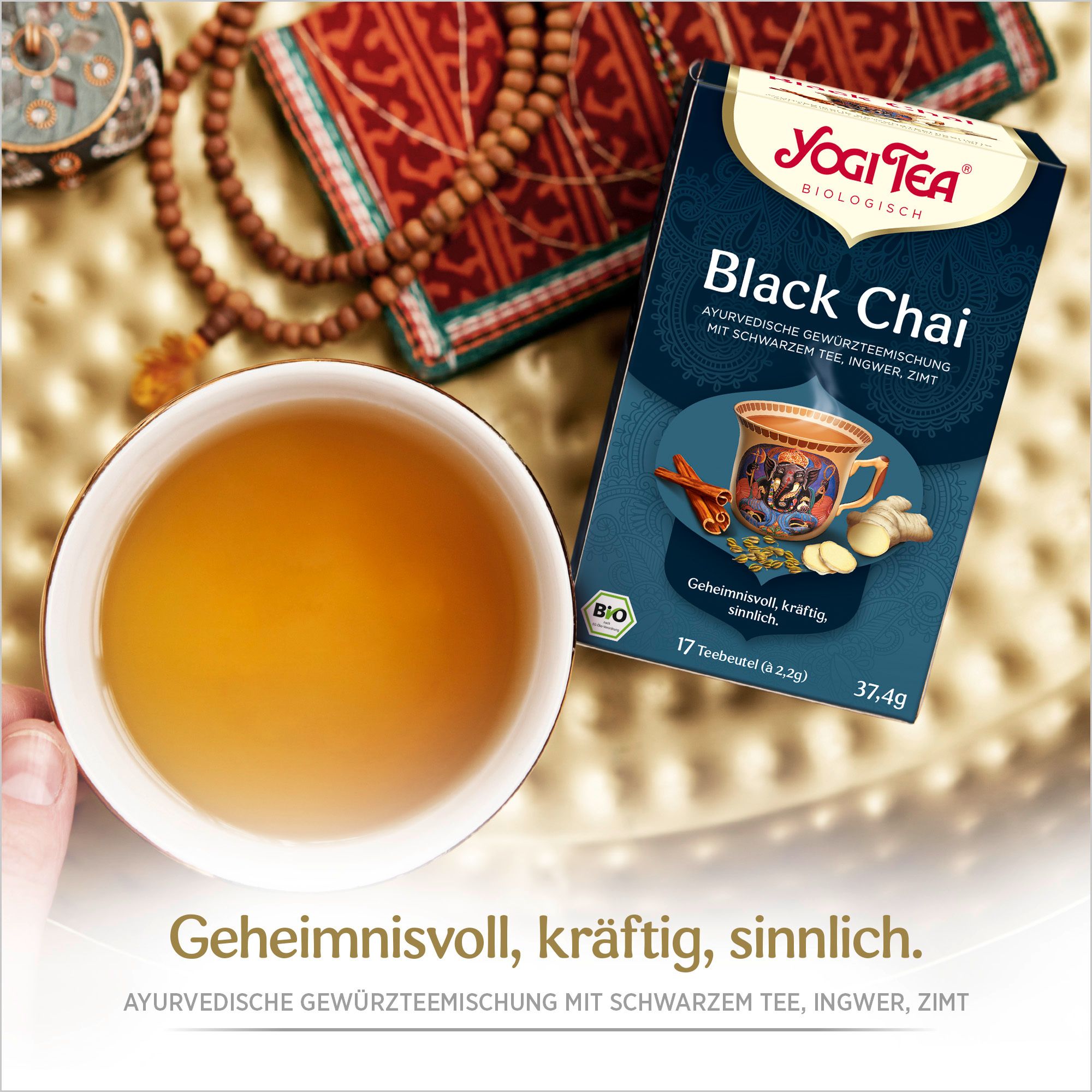 YOGI TEA® Black Chai, Bio Gewürz- und Kräutertee