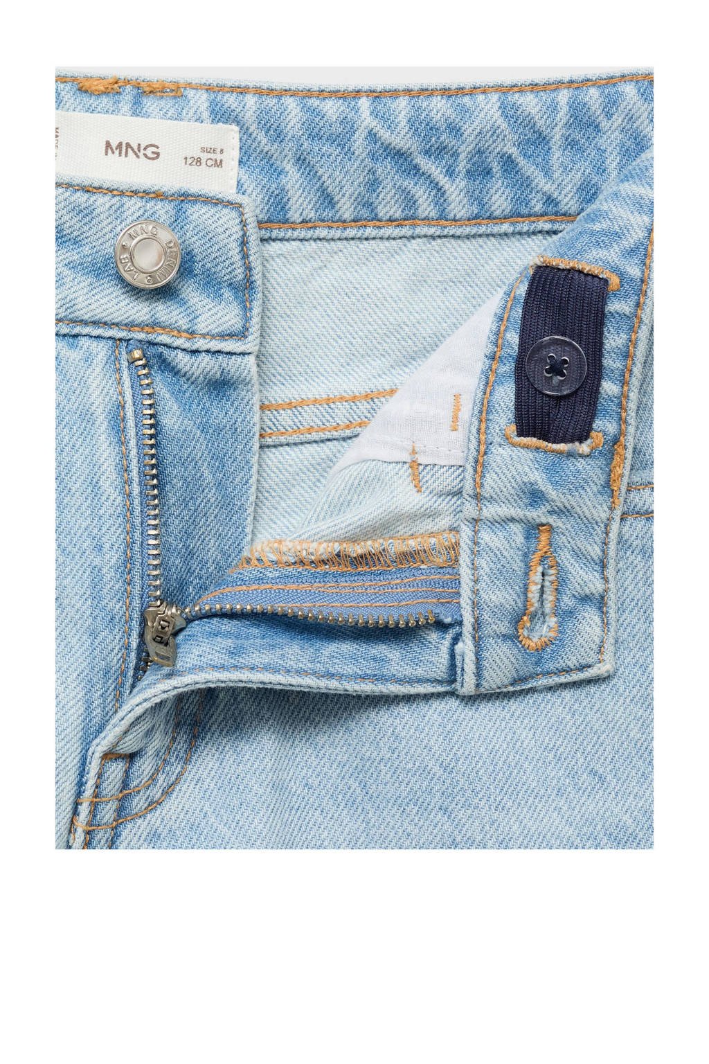 Mango Kids straight leg jeans light blue denim