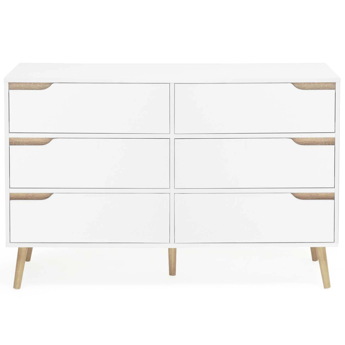 Commode 6 tiroirs HELSINKI 115 cm scandinave blanc