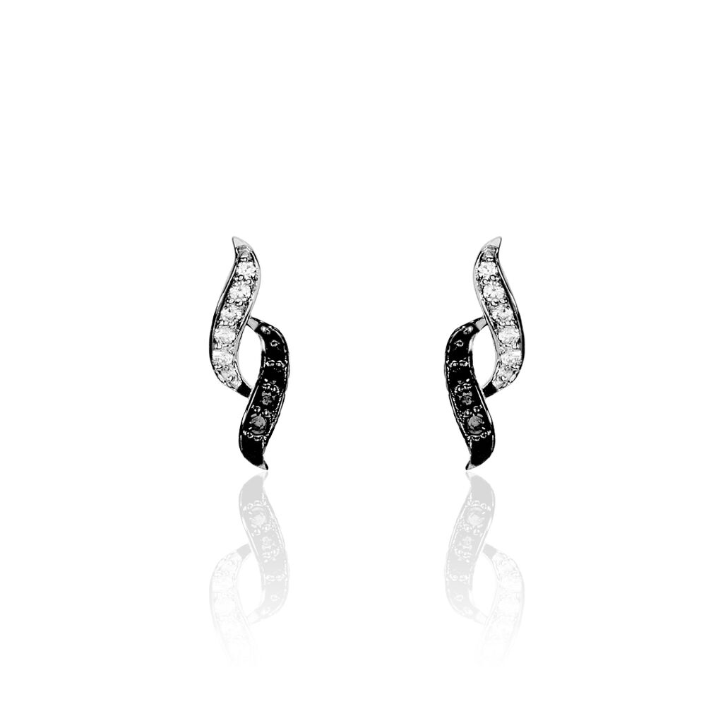 Boucles D'oreilles Pendantes Sylvie Argent Blanc Oxyde De Zirconium