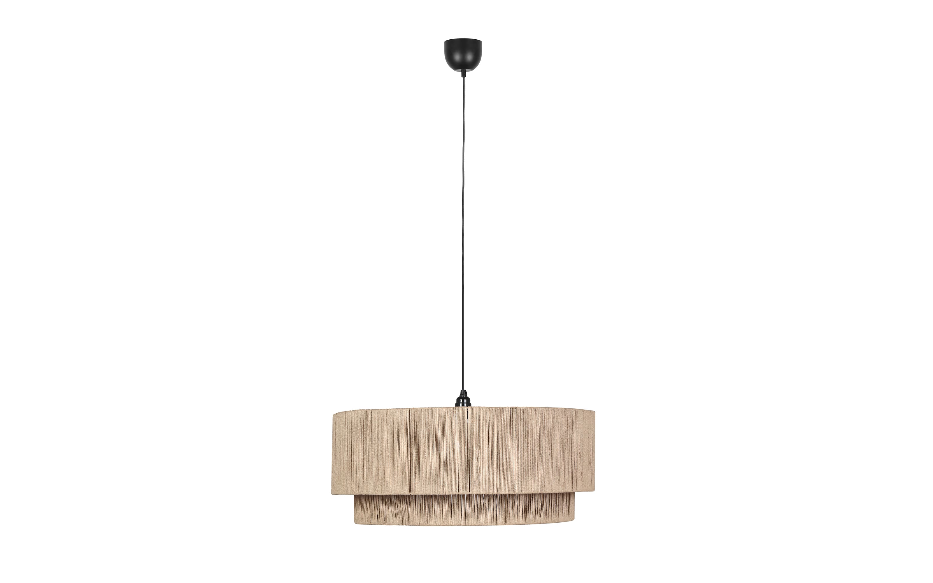 Pendelleuchte Smilla, Jute/schwarz, 60 cm