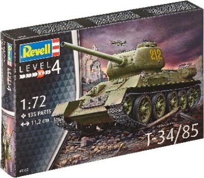 Revell - T-34/85 Tank Byggesæt - 1:72 - Level 4 - 03302