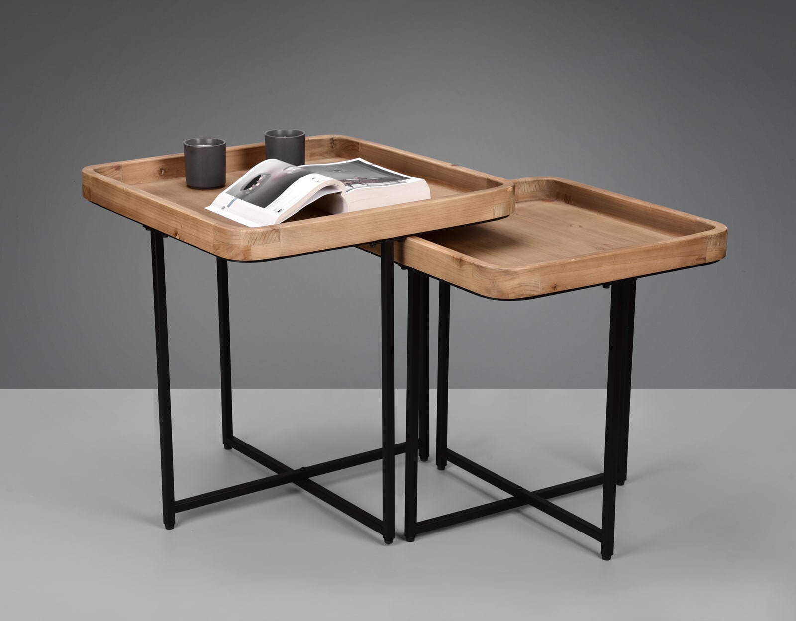 Beistelltisch JENNY 57 x 57 cm braun/ schwarz