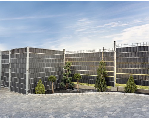 Privacyschermstrips PE rotan 255 x 19 cm antraciet