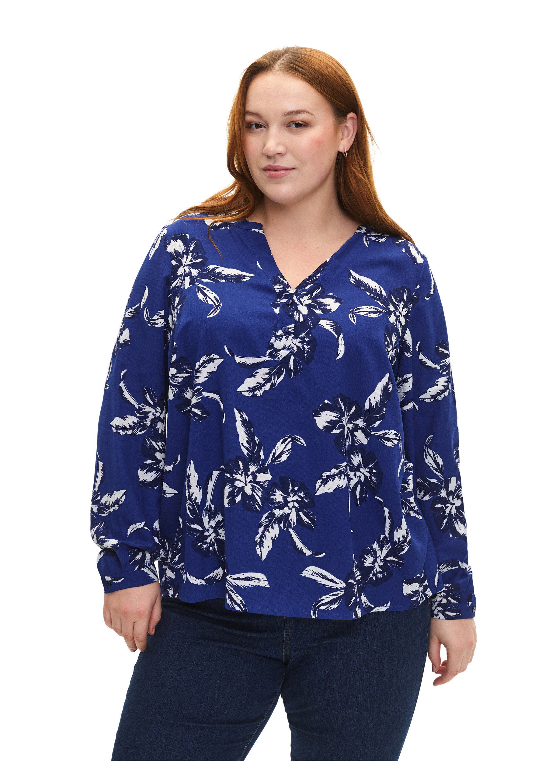 FLASH - Langærmet bluse med print