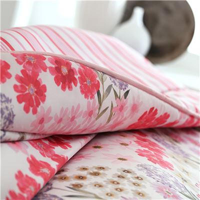 Couette DÉCO DOUBLE FACE motif fleurs/rayures - Becquet Création - Légère ou chaude