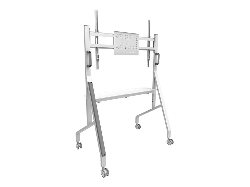 Neomounts Move Go FL50-525WH1 - Vogn med hjul - for fladt panel - låsbar - stål - hvid - skærmstørrelse: 55