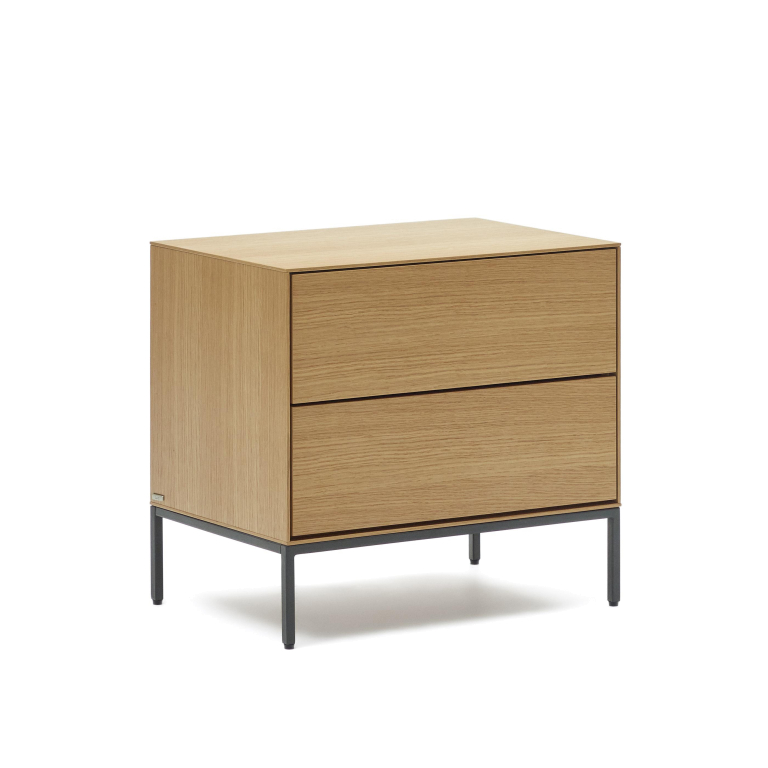 Kave Home Vedrana nachtkast 60x55 walnoot