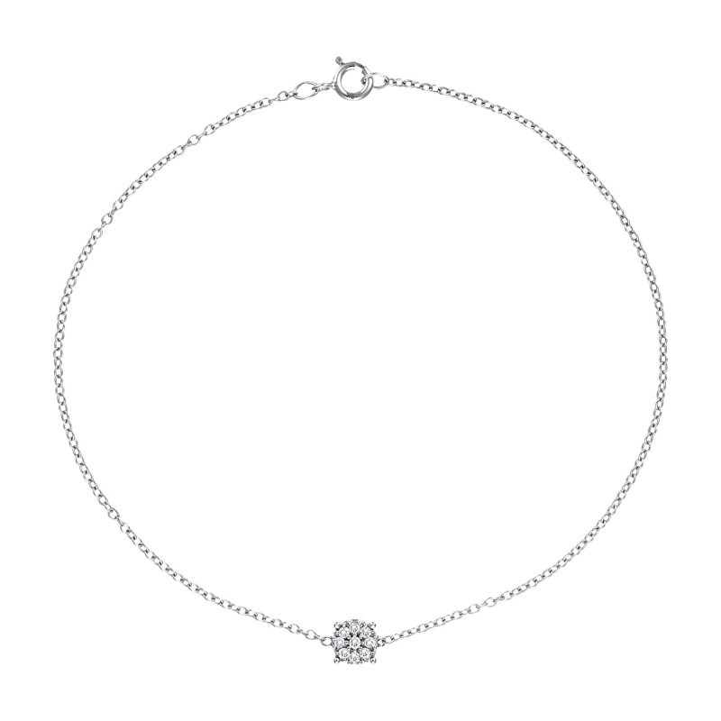 Bracelet Or Blanc et Diamants 0,05 carat 