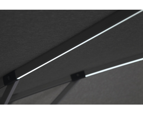 Soluna Jupiter 300 x 300 cm aluminium parasol inclusief LED-verlichting en zonnepaneel