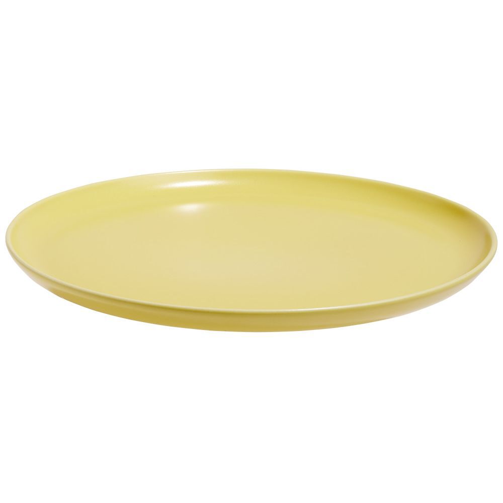 Assiette plate ronde Oslo porcelaine jaune uni