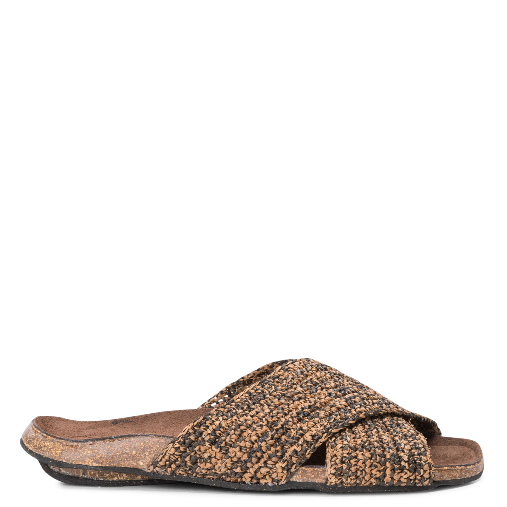 LIZZIE - Sandales plates en Raphia| Marron