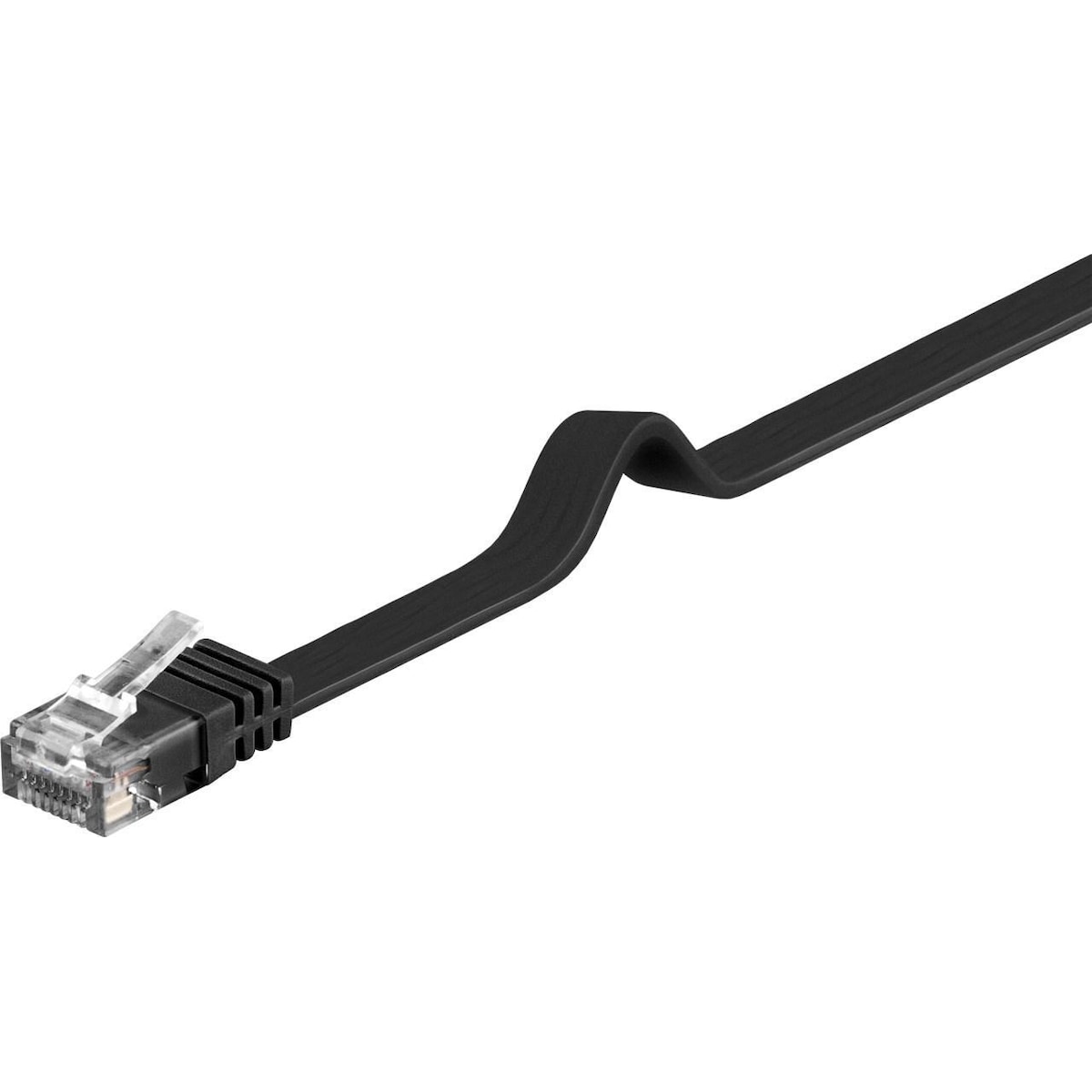 Goobay CAT 6 Flat-patch-kabel, U/UTP, svart