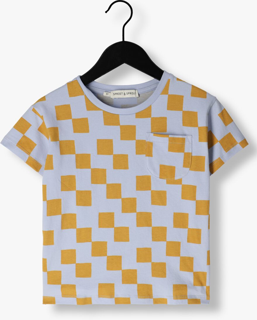 Sproet & Sprout lichtblauwe sproet & sprout t-shirt t-shirt pocket block print