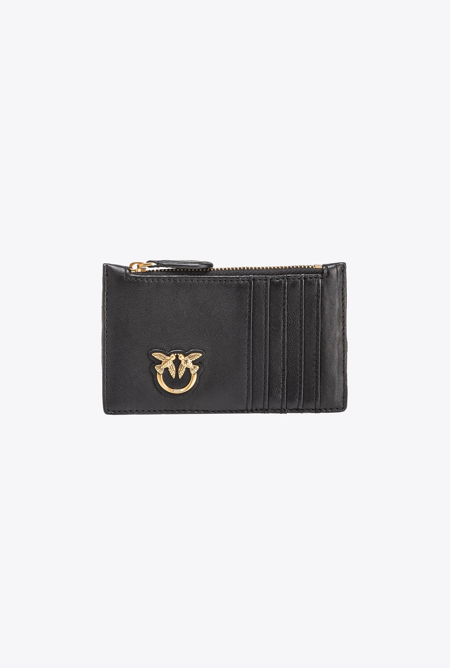 Porte-cartes zippé à motif | Noir