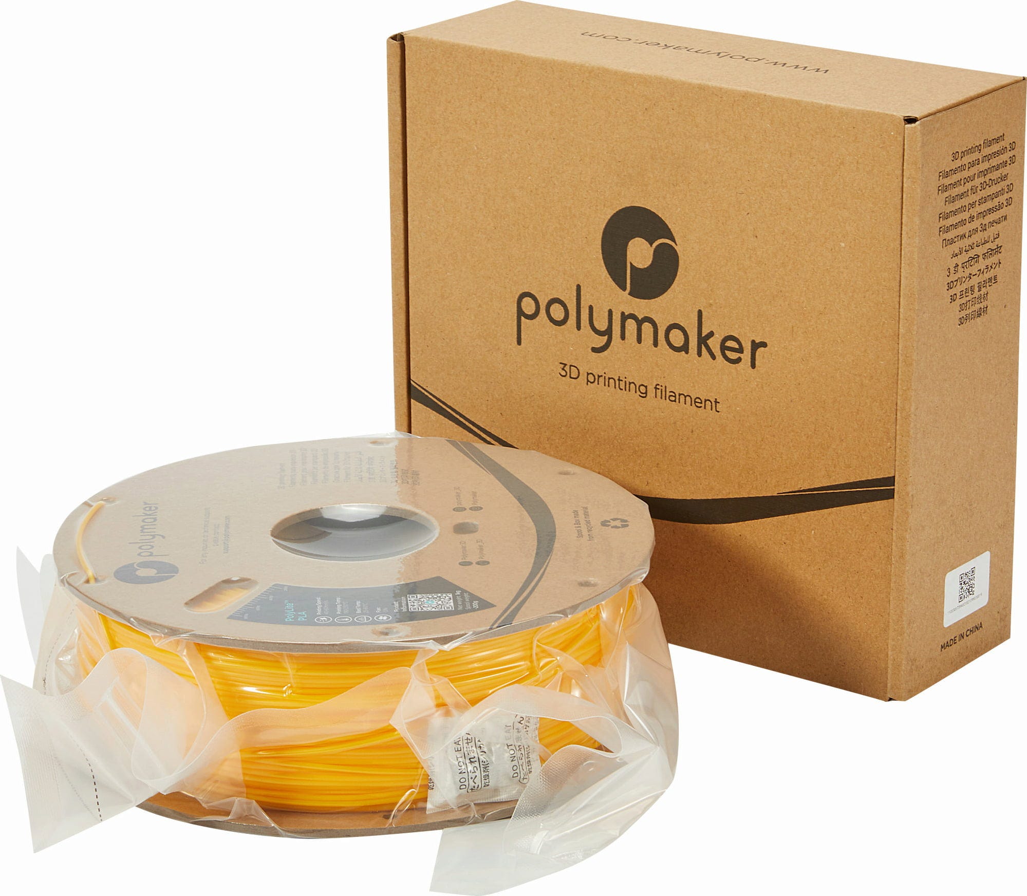 Polymaker  PolyLite PLA Gelb, 1,75 mm (1.000 g)    Hochwertiges günstiges PLA von Polymaker in Gelb