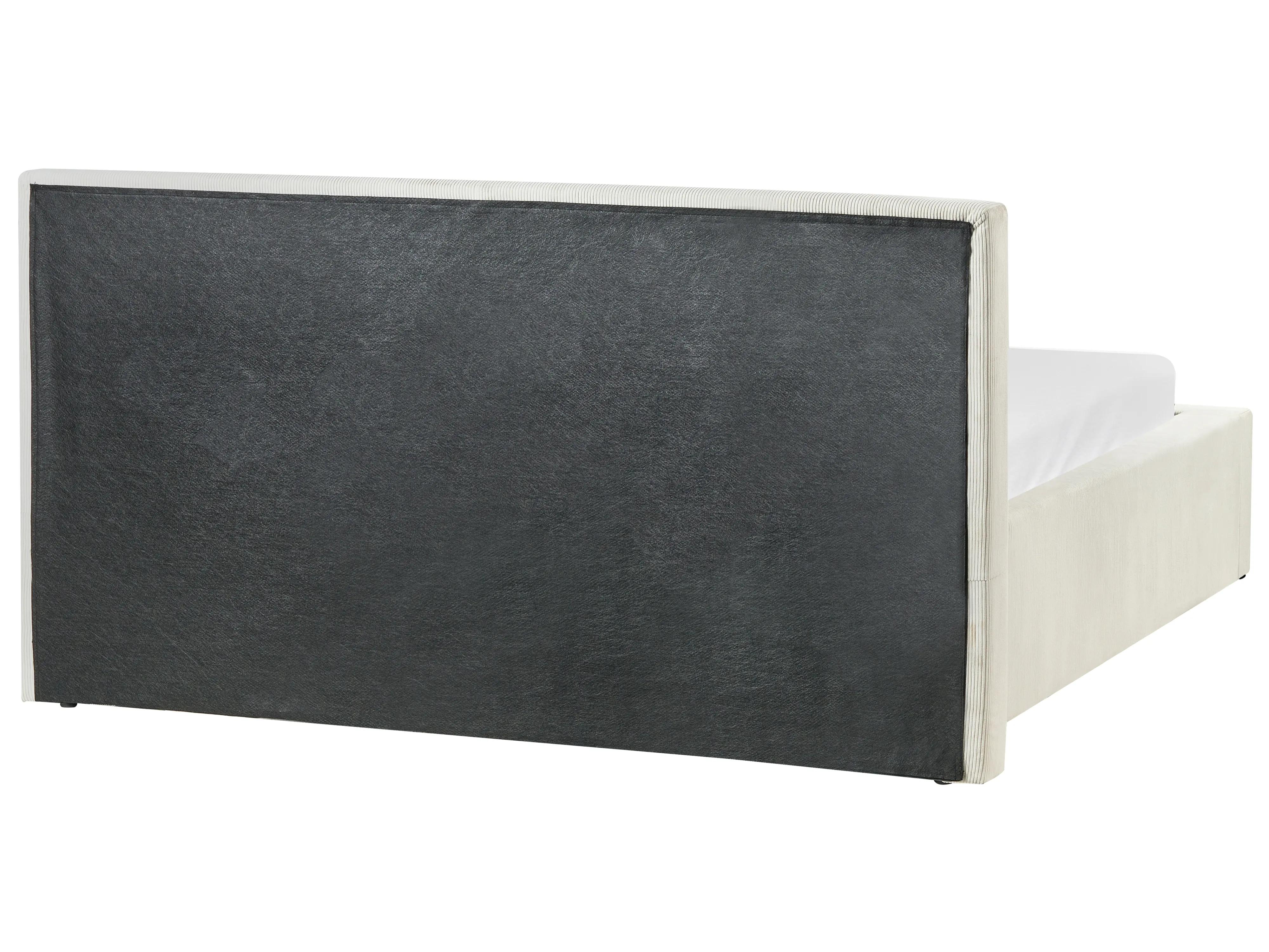 Bed met opbergruimte Corduroy LILLEBONNE 140 x 200 cm Lichtbeige