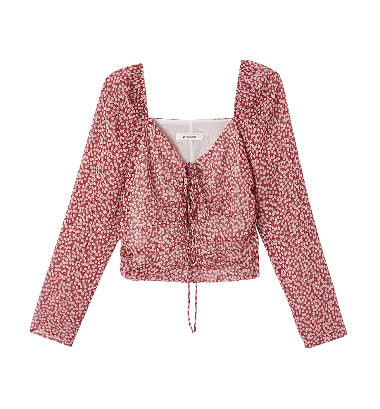 Crop top en voile Femme - Imprimé multicolore