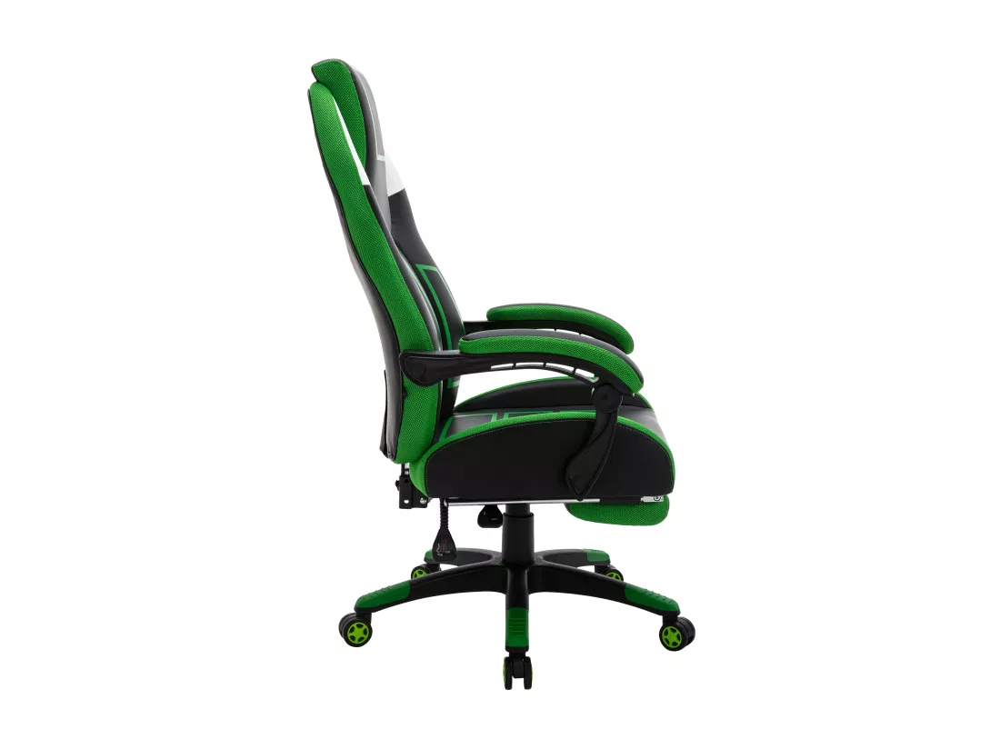 Chaise de bureau - Similicuir & Plastique - Noir / Vert - Clovis