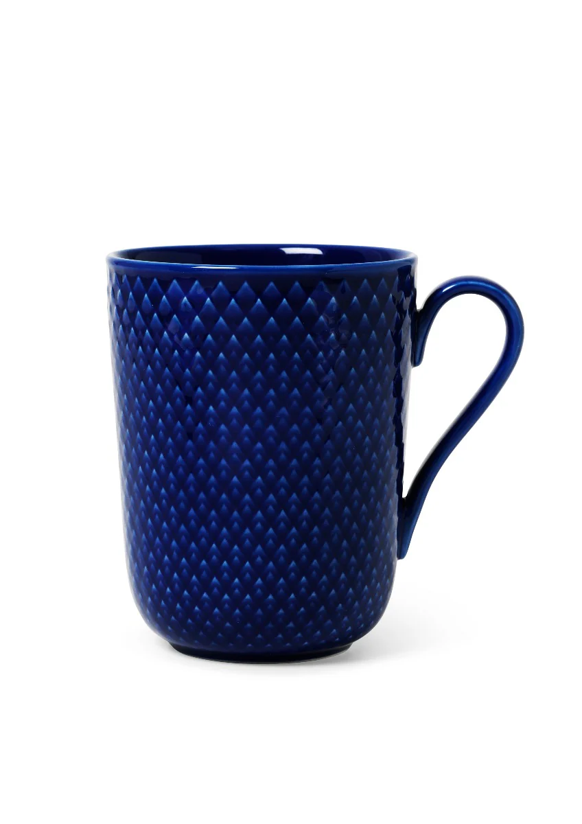 Lyngby Porcelæn  Rhombe Color kop, mørk blå - H: 10,5