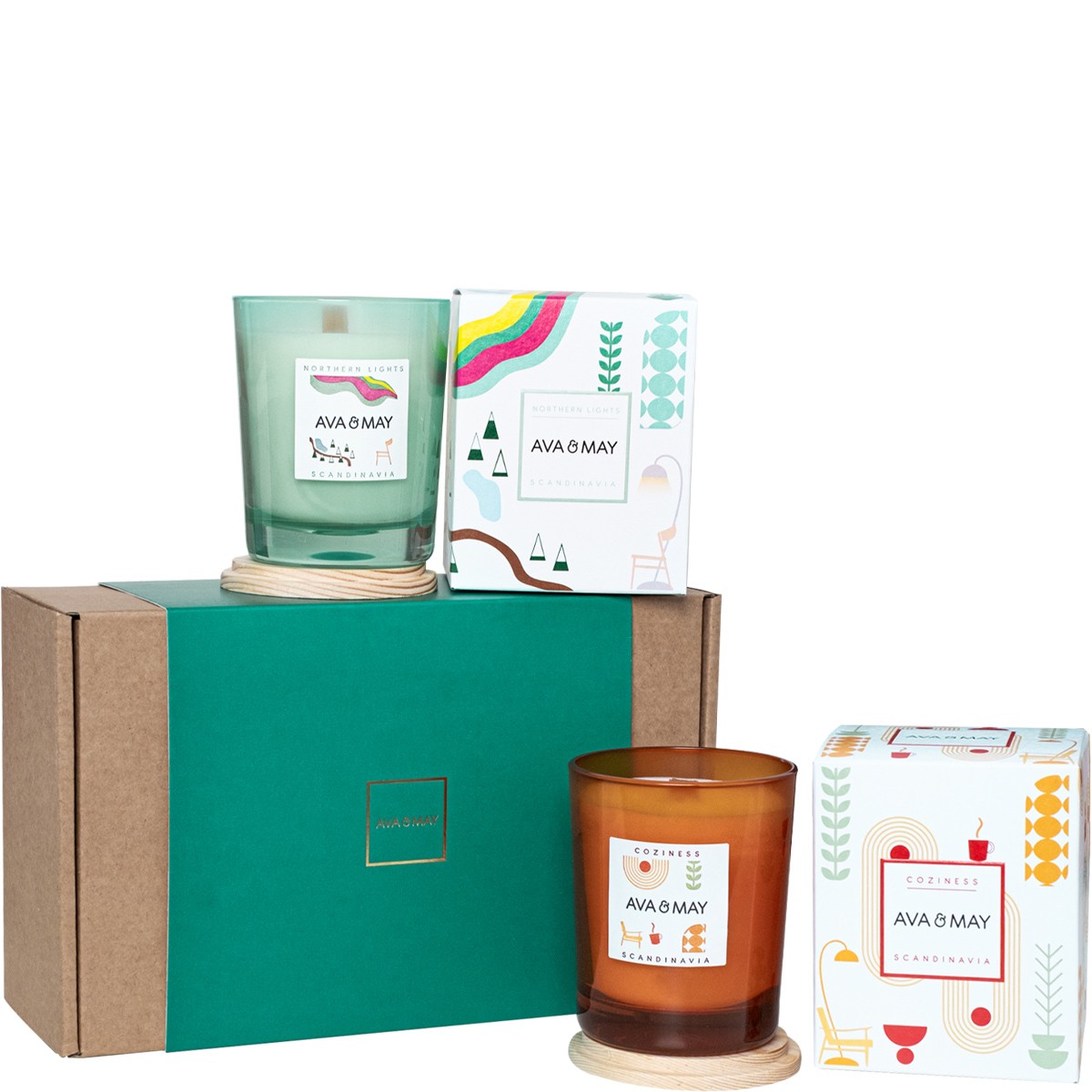 Coffret bougies parfumées - Northern Lights & Coziness - 2 x 180 g