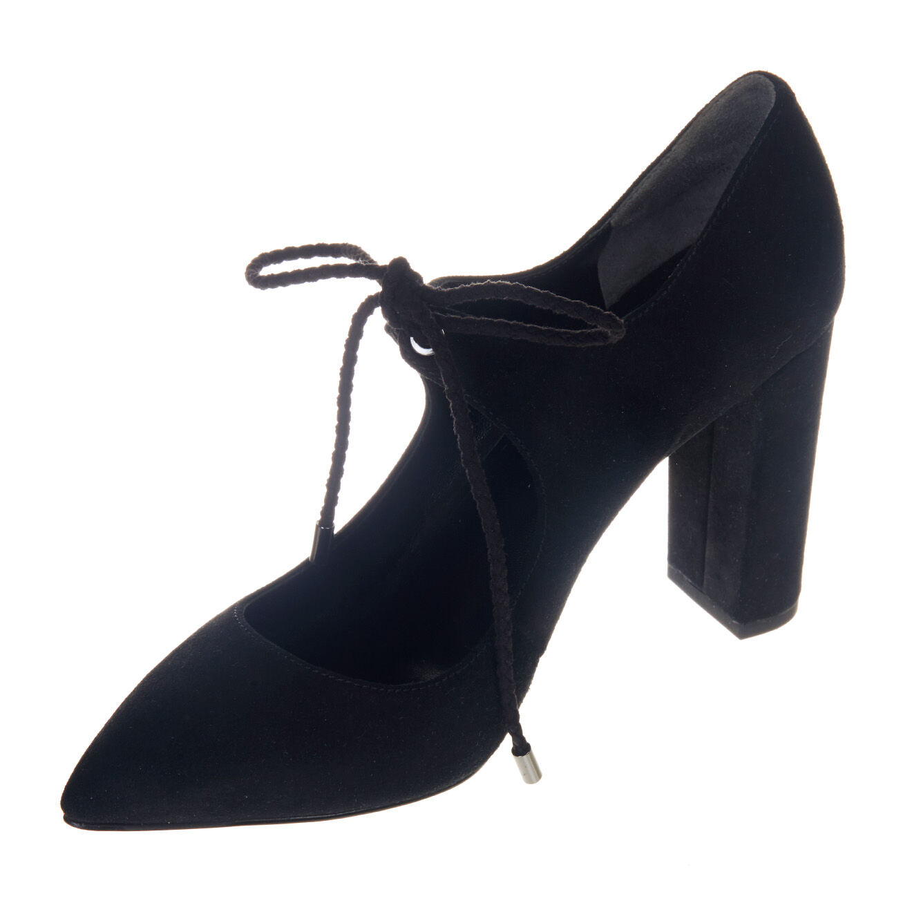 What For Babies lacées en velours de Cuir noires - Talon 9 cm