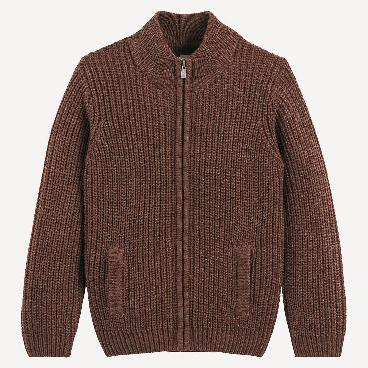 COLEÇÕES LA REDOUTE<br>Cardigã com gola alta e zíper