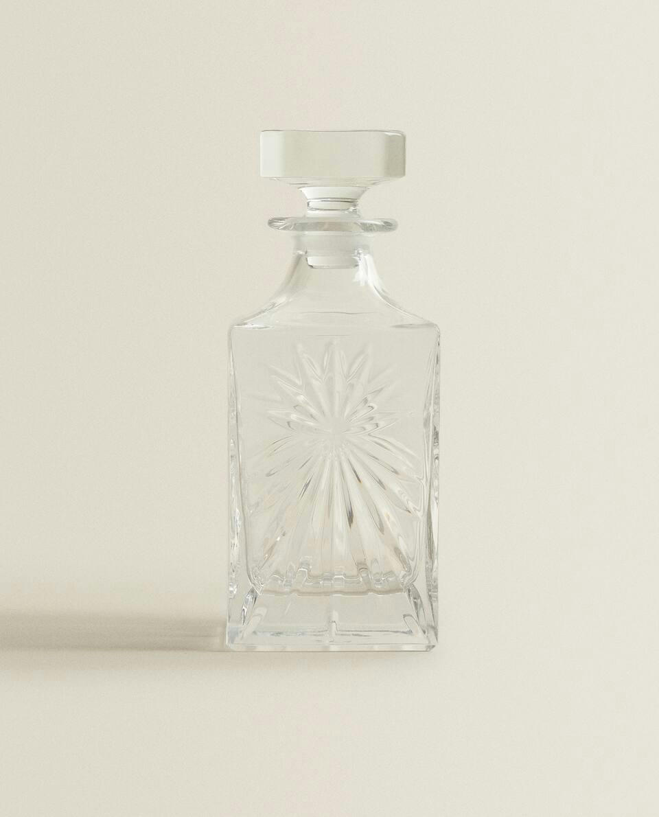 GARRAFA DE CRISTAL COM DESIGN EM RELEVO