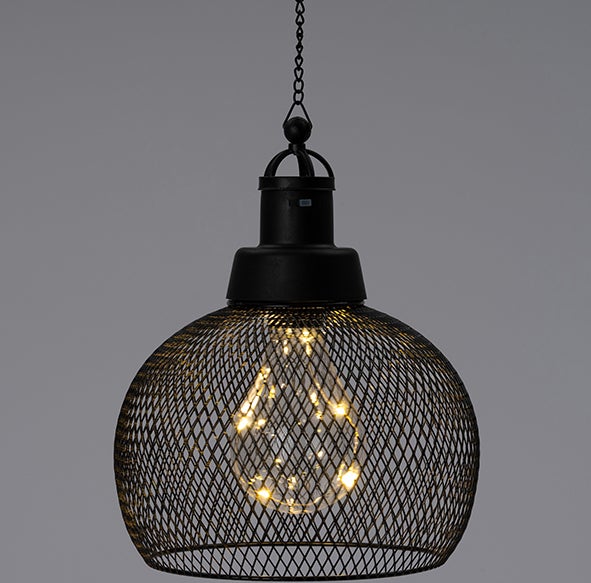 Intratuin solar hanglamp Corien zwart D 18,5 H 22,5 cm