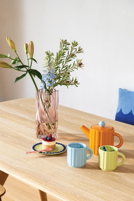 &klevering Tube theepot 0,9L roze