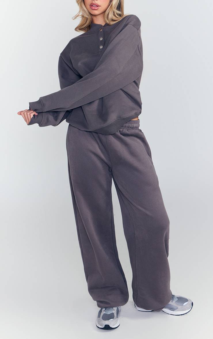 Charbon Pantalon De Jogging À Jambe Droite