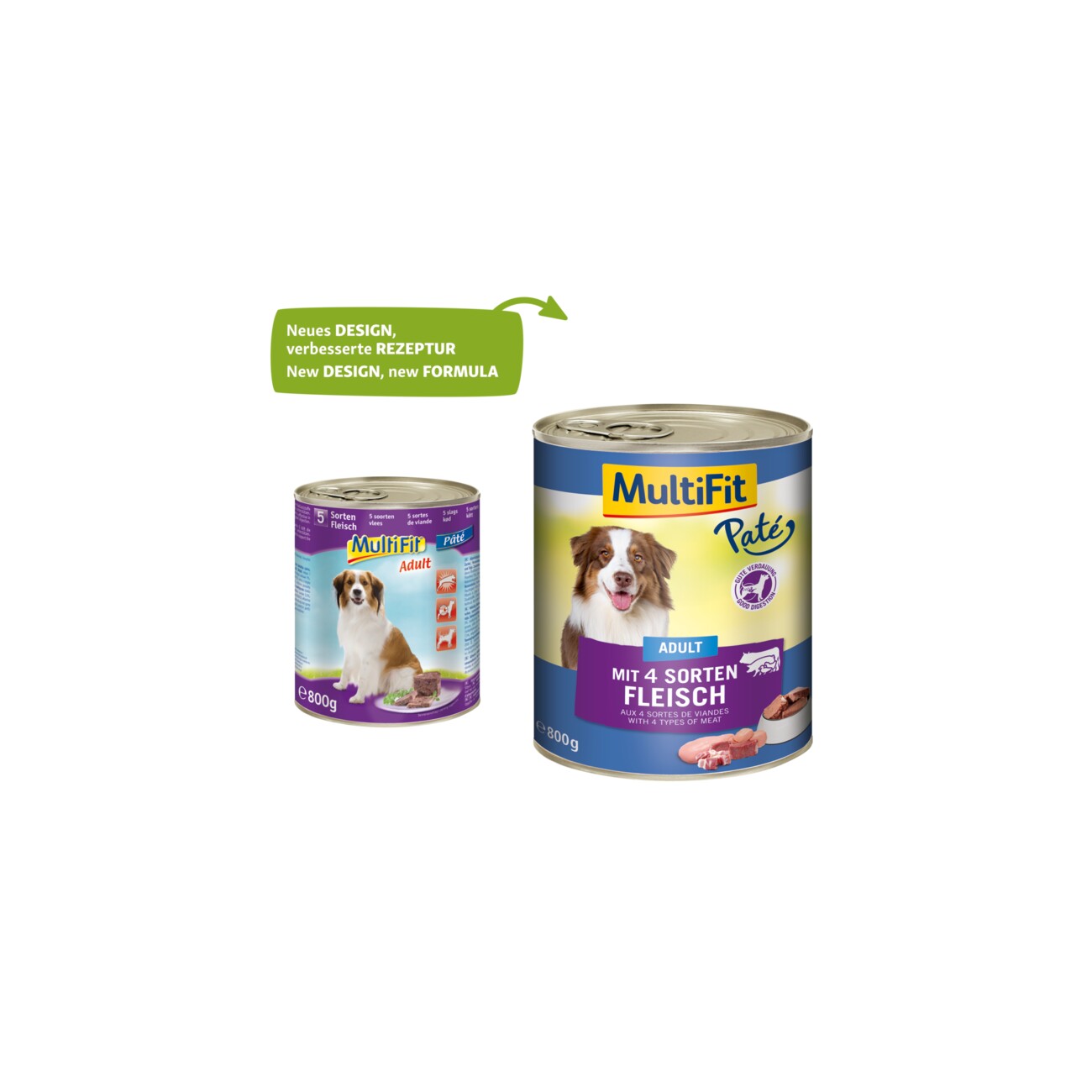 MultiFit Chunks in Paté 4 Sorten Fleisch 6x800 g