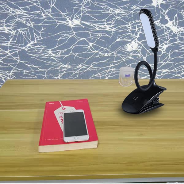 INF Boklampe - LED Clip-on Lampe for Lesing & Studering Sort