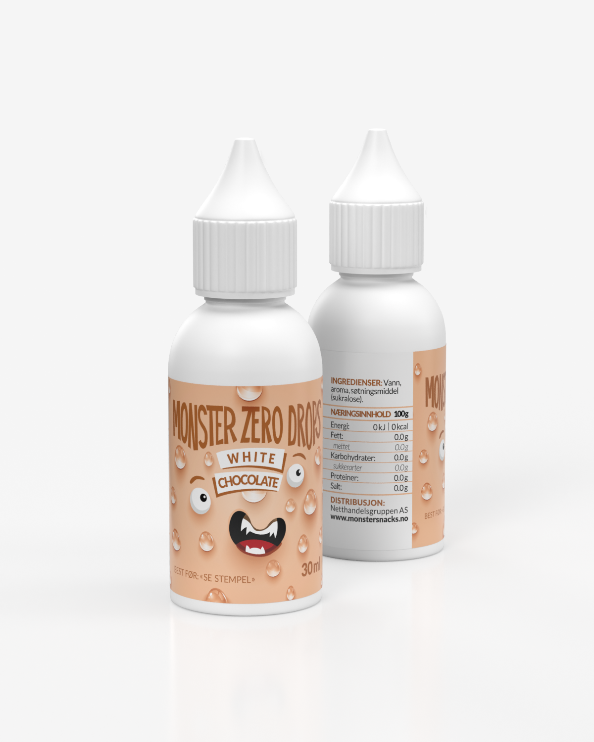 Monster Lavkarbo Zero Drops - White Chocolate - FEMPAKNING