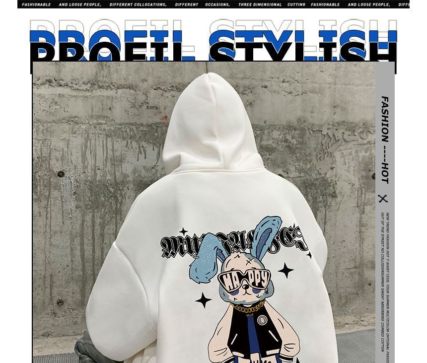 Bay Go Mall - Oversized hoodie met konijnenprint