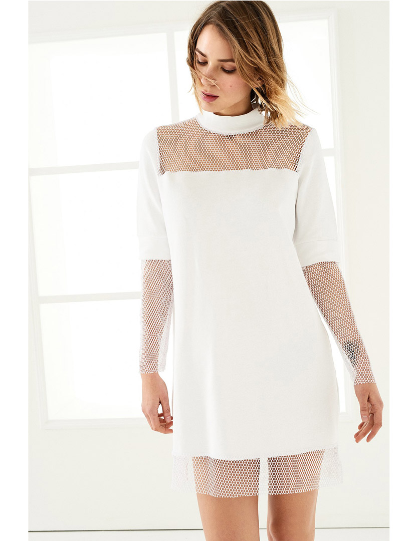 Short Dress w/ Net White