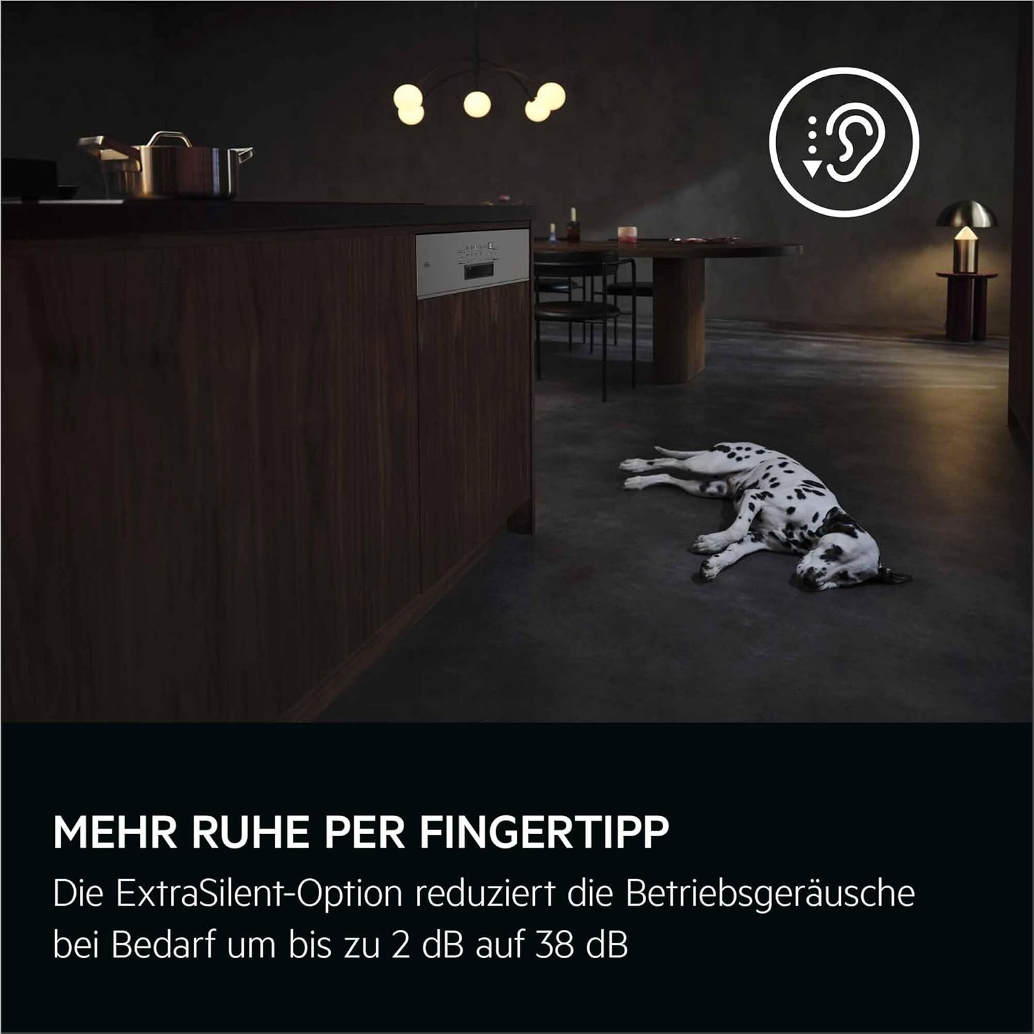 Teilintegrierter AEG 9000 Geschirrspüler, 60cm, smarte WiFi Spülmaschine, multifunktionale Körbe auch für Backbleche, Wein- & Biergläser, extrem leise 38 dB, A-10%, LED-Innenbeleuchtung, GT9200X2SCM