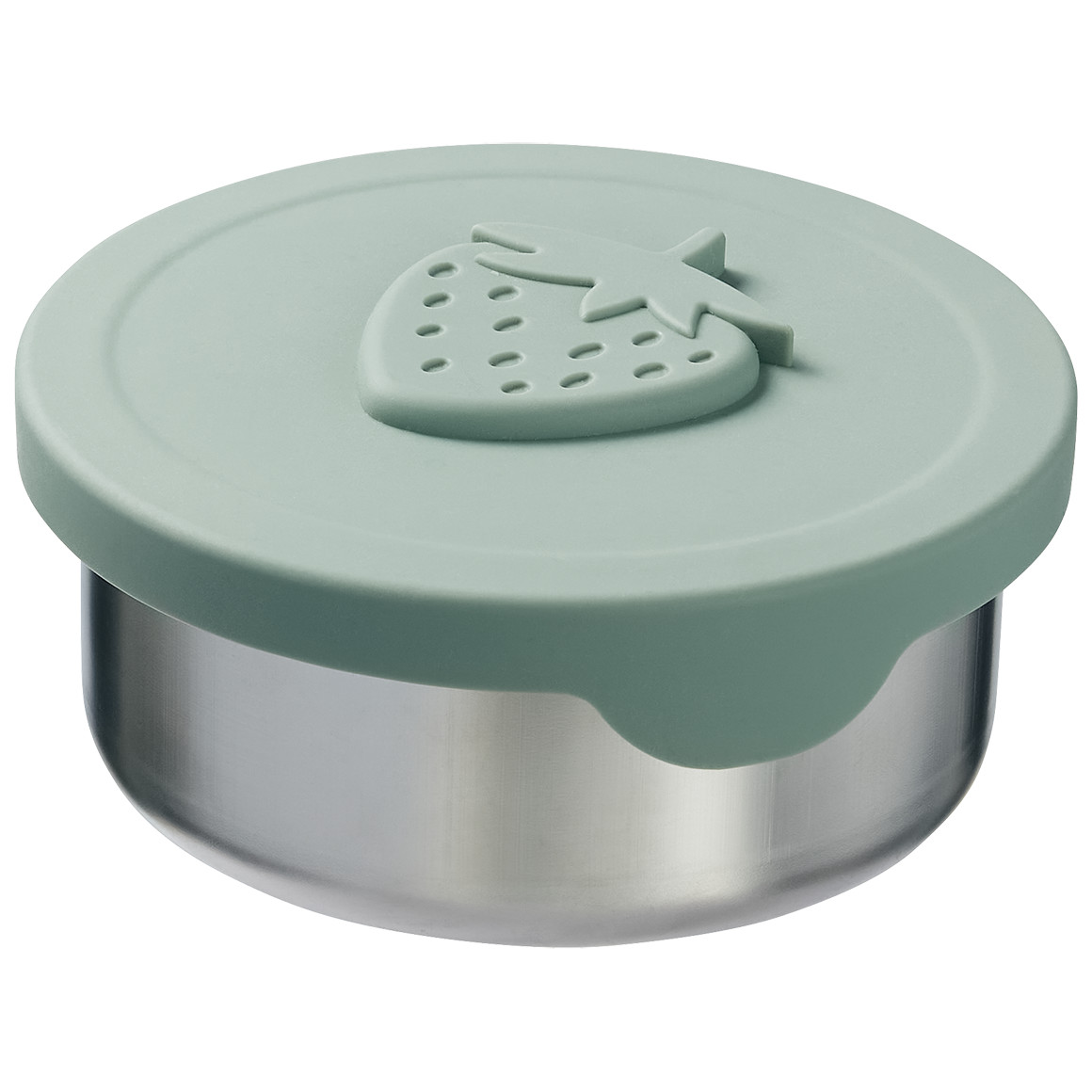 Topolino Pure Collection Runde Brotdose aus Edelstahl salbei / silber