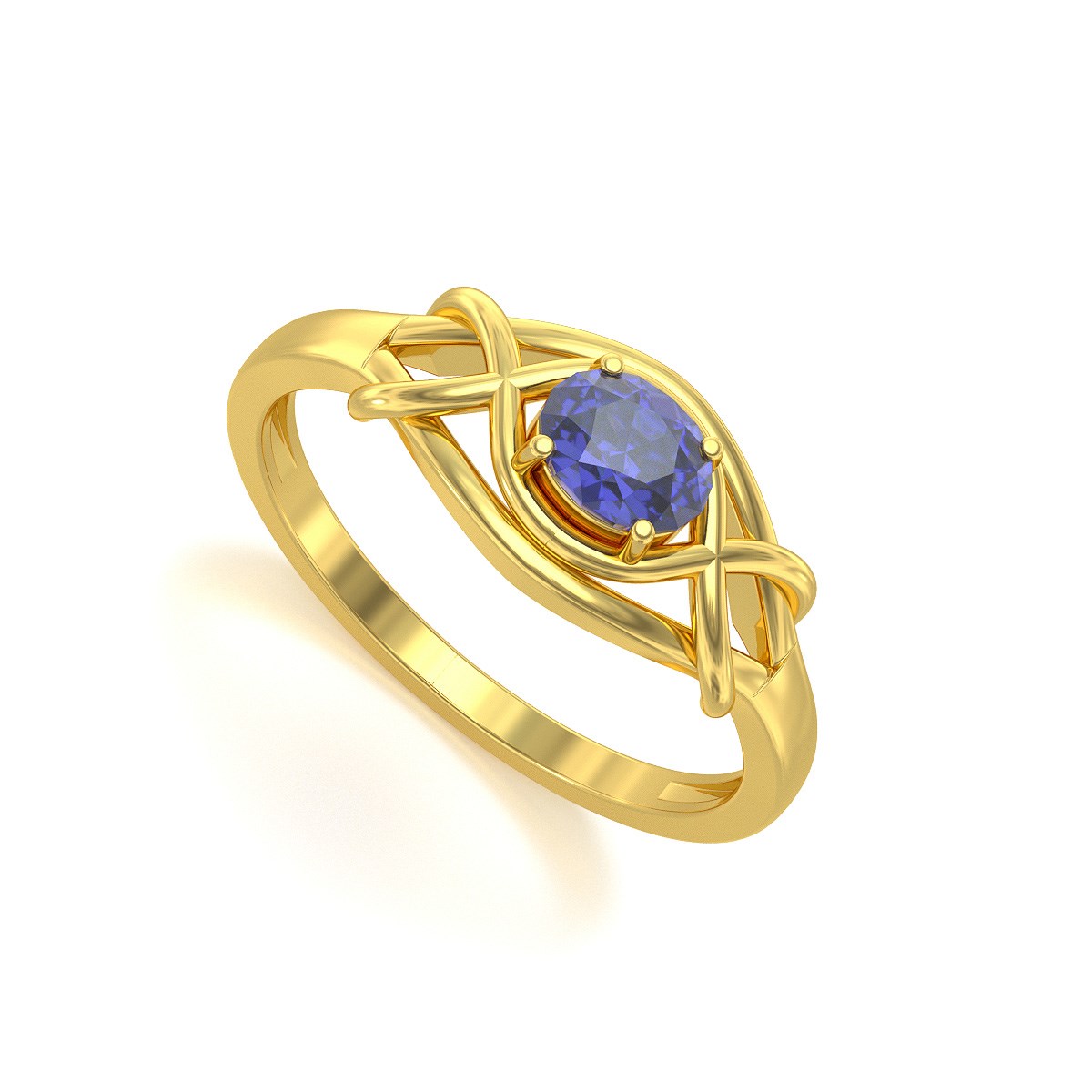 Bague ADEN Or 585 Jaune Tanzanite 1.870grs