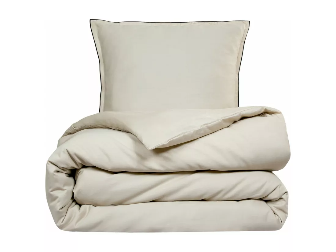 Parure de lit 2 personnes en satin de coton unie 260x240cm