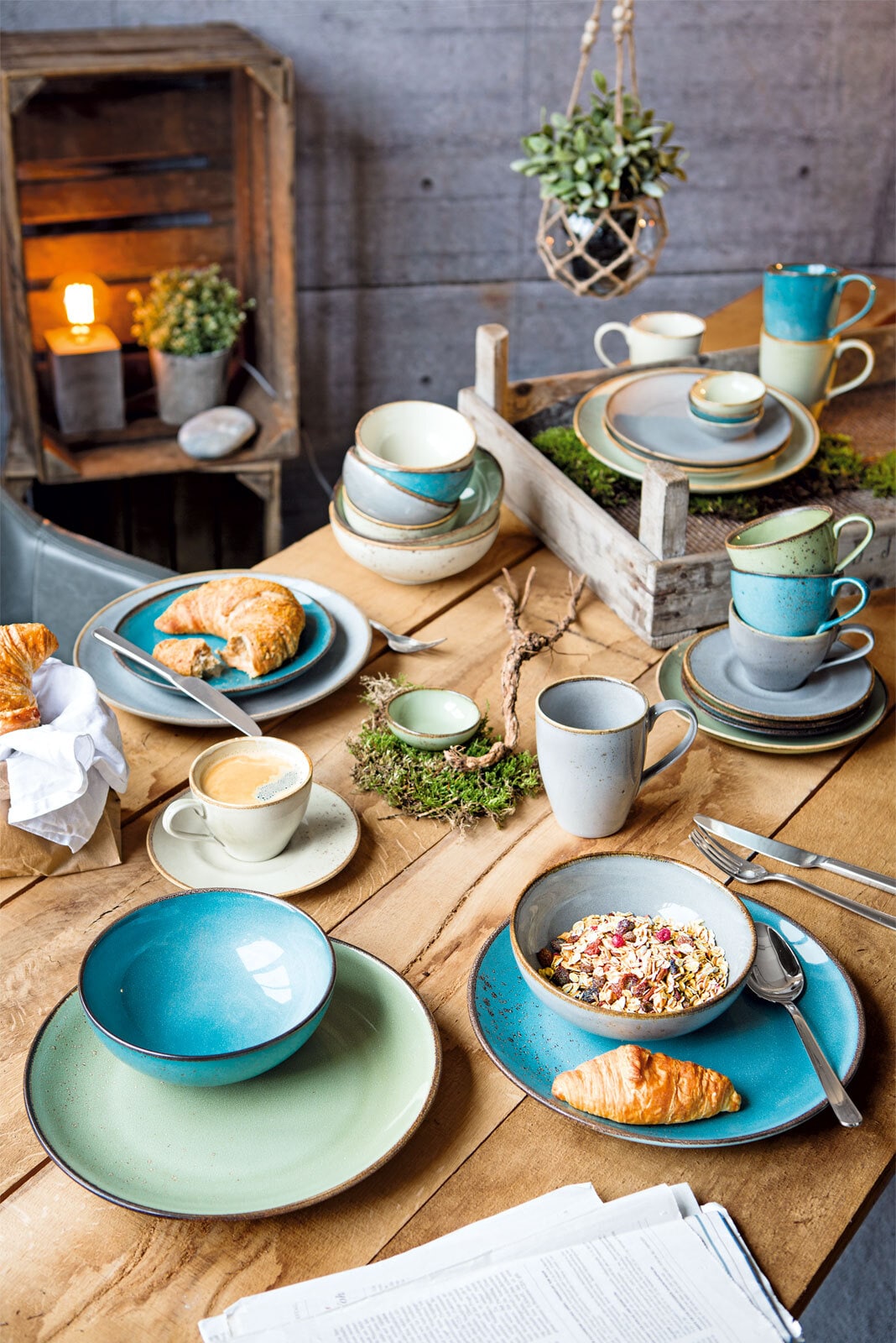 CreaTable Tasse NATURE COLLECTION 6er Set wasserblau