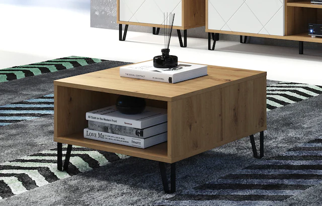 PLACES OF STYLE Couchtisch »Tarragona« Couchtisch mit 2 offenen Fächern - (B/T/H) 60/60/37 cm